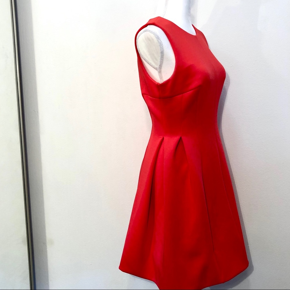 Calvin Klein coral scuba dress cocktail midi